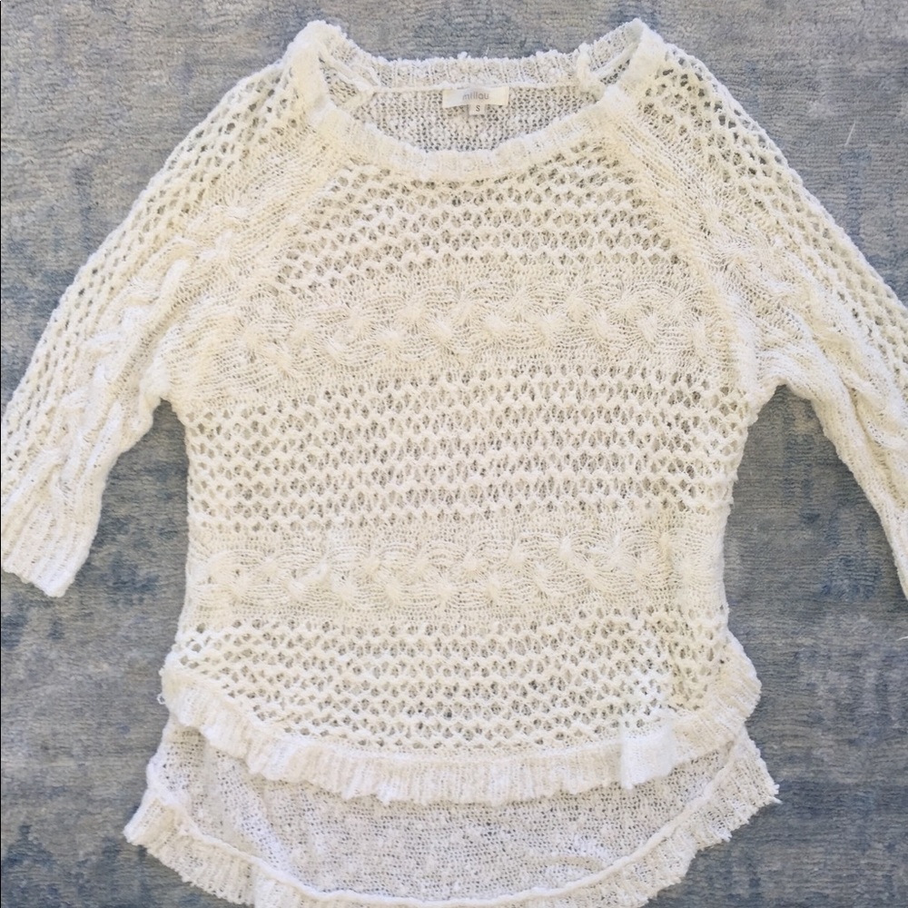 White fun long sweater